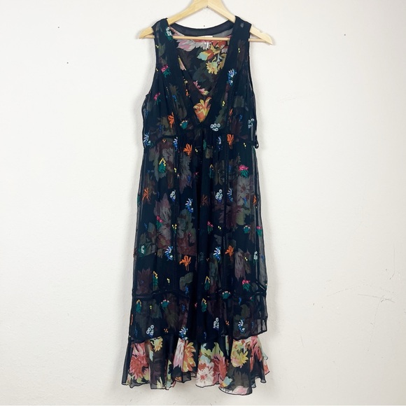 Anthropologie Floreat Garden Stroll Midi Dress Size 8 - Picture 2 of 6